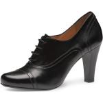 Schwarze Evita Shoes MARIA Damenpumps mit Ländermotiv mit Schnürsenkel aus Glattleder 