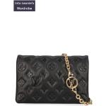 Schwarze Louis Vuitton Lederhandtaschen mit Reißverschluss aus Leder mit Innentaschen für Damen 