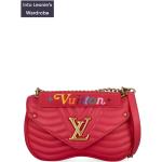 Pinke Unifarbene Louis Vuitton Lederhandtaschen mit Innentaschen für Damen 
