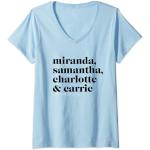 Sex and the City Miranda, Samantha, Charlotte & Carrie T-Shirt mit V-Ausschnitt