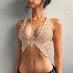 Beige Sexy Atmungsaktive V-Ausschnitt Damenmäntel mit Insekten-Motiv Einheitsgröße für den für den Sommer 