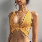 Gelbe Sexy Sommermode mit Insekten-Motiv für Damen Einheitsgröße für den für den Sommer 