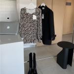 Aprikose Animal-Print Elegante Langärmelige Mini Minikleider & kurze Kleider mit Leopard-Motiv für Damen Größe XL 