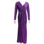 Violette Sexy Langärmelige V-Ausschnitt Wickelkleider für Damen Größe 3 XL für Partys für den für den Herbst 