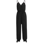 Schwarze Unifarbene Sexy Ärmellose V-Ausschnitt Damenjumpsuits & Damenoveralls aus Polyester Größe XL 