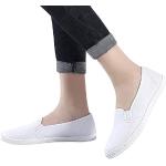 Weiße Metallic-Sneaker mit Glitzer mit Schnürsenkel in Schmalweite aus Leder für Damen Größe 38 für den für den Sommer 