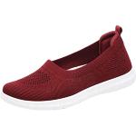 Rote Vegane Slip-on Sneaker mit Reißverschluss in Spezialweite aus Leder rutschfest für Herren Größe 39 für den für den Sommer 