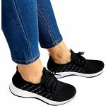 Schwarze Slip-on Sneaker ohne Verschluss in Komfortweite aus Leder leicht für Damen Größe 38 für den für den Sommer 