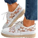 Weiße Sneaker mit Strass mit Strass ohne Verschluss aus Leder orthopädisch für Damen Größe 39 für den für den Sommer 