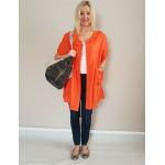 Orange Kurzärmelige Rundhals-Ausschnitt Tunika-Blusen für Damen für den für den Sommer 
