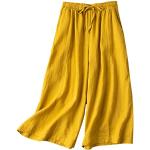 Gelbe Elegante Atmungsaktive Freizeithosen für Damen Größe XL 
