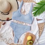 Blaue Sexy Bikini-Tops für Damen Größe S für den für den Sommer 
