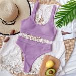 Violette Sexy Bikini-Tops für Damen Größe S 2-teilig für den für den Sommer 