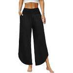 Schwarze Elegante Atmungsaktive Baggy-Pants & Baggy-Hosen für Damen Größe L für den für den Sommer 