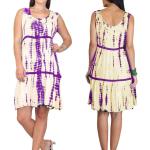 Batik Casual Ärmellose Mini Tunika-Kleider aus Viskose für Damen Größe XL für den für den Sommer 