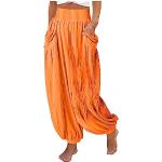 Orange Elegante Atmungsaktive Freizeithosen aus Leder für Damen Größe XL 