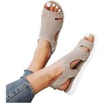 Beige Elegante Orthopädische Schuhe in Spezialweite orthopädisch für Damen Größe 44 für den für den Sommer 