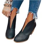 Schwarze High Heel Stiefeletten & High Heel Boots aus Leder für Damen Größe 38 für den für den Frühling 