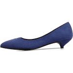 Blaue Sexy Spitze Kitten-Heel-Absatz Damenpumps ohne Verschluss aus Veloursleder Größe 42 für den für den Sommer 