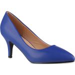Blaue Spitze Pfennigabsatz High Heels & Stiletto-Pumps aus Kunstleder für Damen 