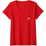 Rote Star Trek V-Ausschnitt T-Shirts für Damen Größe S 