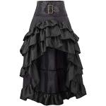 Schwarze Gothic Maxi Maxiröcke aus Baumwolle für Damen Größe 4 XL 