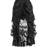 Schwarze Gothic Maxi Maxiröcke aus Baumwolle für Damen Größe XXL für den für den Sommer 
