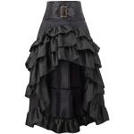 Schwarze Vintage Maxiröcke mit Volants mit Reißverschluss für Damen Größe M für Partys für den für den Sommer 