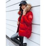 Reduzierte Rote Gesteppte dstreet Jacken mit Fellkapuze für Damen für den für den Winter 
