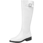 Weiße Vintage High-Heel Stiefel mit Schnürsenkel aus Veloursleder rutschfest für Damen Größe 37 für den für den Herbst 