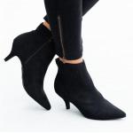 Schwarze Animal-Print Spitze High Heel Stiefeletten & High Heel Boots mit Reißverschluss aus Gummi für Damen mit Absatzhöhe bis 3cm für den für den Herbst 