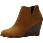 Braune High Heel Stiefeletten & High Heel Boots atmungsaktiv für Damen Größe 39 für den für den Herbst 