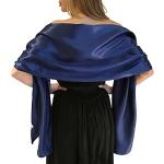 Dunkelblaue Pashmina-Schals aus Satin für Damen zur Hochzeit 