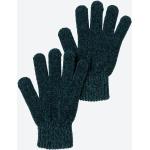 Reduzierte Dunkelgrüne Laura Torelli Strick-Handschuhe aus Chenille für Damen Einheitsgröße für den für den Winter 