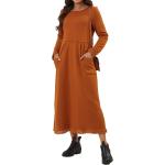 Orange Sexy Maxi Sweatkleider aus Polyester für Damen Größe 4 XL für Partys für den für den Winter 