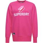 Pinke Oversize Superdry Strickpullover für Damen Größe XS 