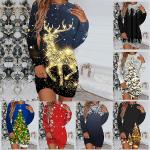 Silberne Langärmelige Mini Sweatkleider Handwäsche für Damen Größe XXL zu Weihnachten 