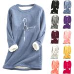Violette Damensweatshirts aus Fleece Größe 5 XL Weihnachten für den für den Winter 