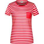 Rote Bestickte James & Nicholson Bio T-Shirts für Damen Größe XL 