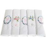 Bestickte Stofftaschentücher aus Baumwolle für Damen 5-teilig 