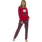 Reduzierte Rote Pyjamahosen aus Fleece maschinenwaschbar für Damen Größe XL für den für den Winter 