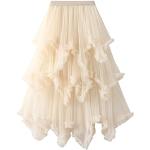 Aprikose Sterne Casual Midi Festliche Röcke aus Mesh für Damen Einheitsgröße für Partys für den für den Sommer 