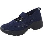 Hellblaue Chunky Sneaker & Ugly Sneaker mit Reißverschluss aus Leder atmungsaktiv für Damen Größe 38 für den für den Sommer 