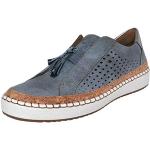 Hellblaue Low Sneaker mit Strass mit Schnürsenkel aus Leder leicht für Damen Größe 37 