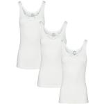 Weiße Bestickte Damenträgerhemden & Damenachselhemden aus Baumwolle Größe XXL 3-teilig 