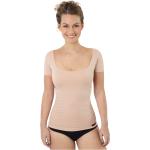 Nudefarbene Kurzärmelige Kurzarm-Unterhemden für Damen Größe L 