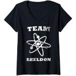Schwarze The Big Bang Theory Sheldon Cooper V-Ausschnitt T-Shirts für Damen Größe S 