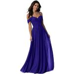 Royalblaue Elegante Maxi V-Ausschnitt Lange Abendkleider aus Chiffon für Damen Größe M 