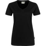 Schwarze Casual Hakro V-Ausschnitt T-Shirts für Damen Größe 6 XL 