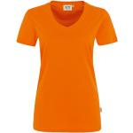 Orange Hakro Performance V-Ausschnitt V-Shirts für Damen Größe XS 